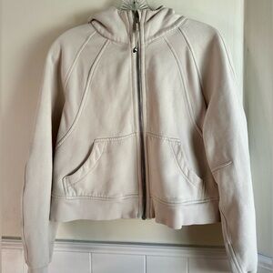 Lululemon Athletics Scuba Half-Zip Hoodie Sweatshirt Cream Women’s Size XS/S